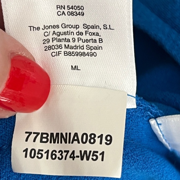 Nine West sz 14 Blue A-Line Midi Dress Preppy Professional boat Nautical coastal - Picture 6 of 11